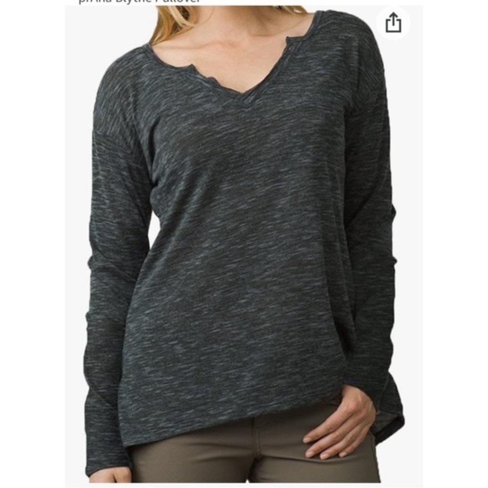 Prana Grey Blythe Long Sleeved Pullover top